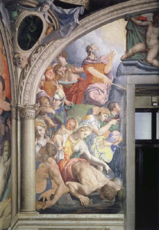 Agnolo Bronzino Mose strikes water out of the rock fresco in the chapel of the Eleonora of Toledo Germany oil painting art